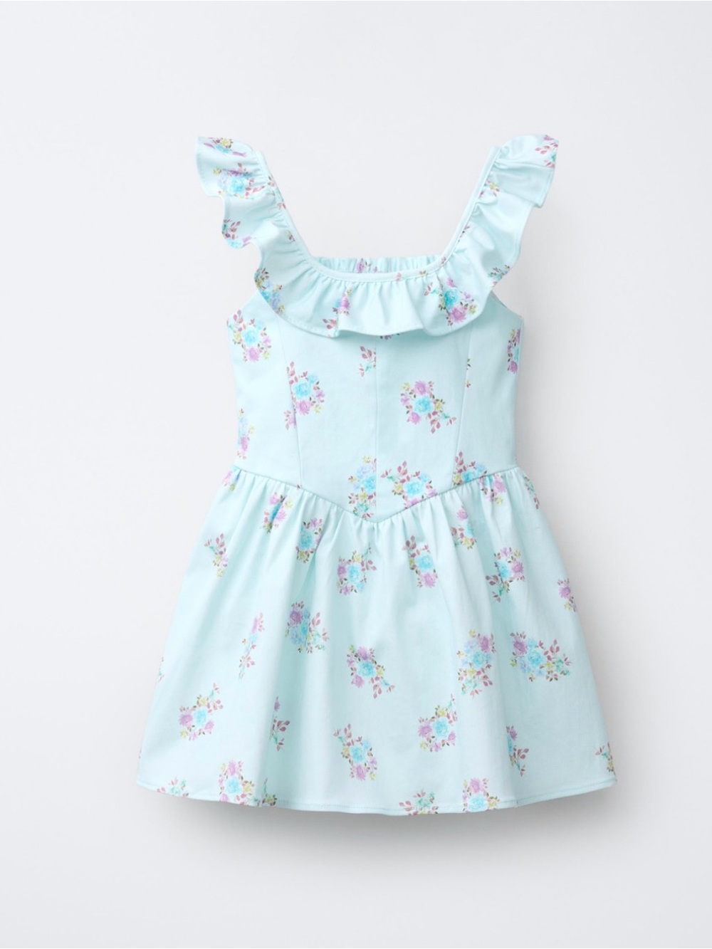Zara Girls' Light Blue Floral Ruffle Sundress 1639/616